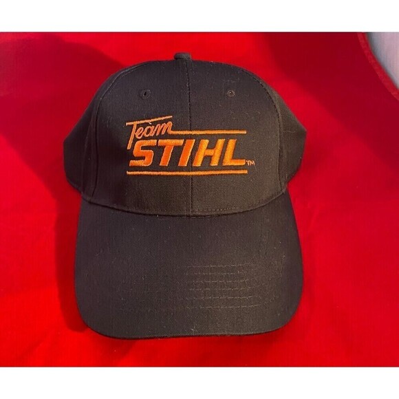 Team STIHL Outfitters Chainsaws Black Adult Baseball Adjustable Hat Cap - Picture 1 of 3